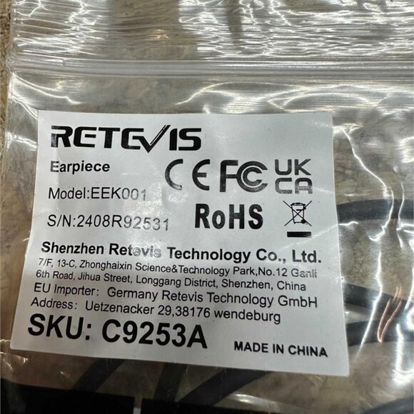 Retevis Walkie Talkie Earpiece with Mic - Picture 3 of 3